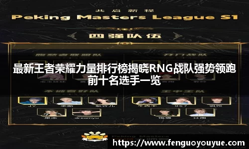 最新王者荣耀力量排行榜揭晓RNG战队强势领跑前十名选手一览